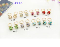 韩国新款奥地利水晶幸福魔方耳坠 时尚与品质的完美结合